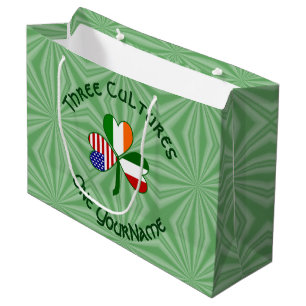 Italian Irish American Shamrock Personalised Large Gift Bag