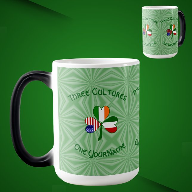 Italian Irish American Shamrock Personalised Magic Mug (Creator Uploaded)