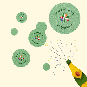 Italian Irish American Shamrock Personalised Party Confetti