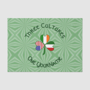 Italian Irish American Shamrock Personalised  Tissue Paper