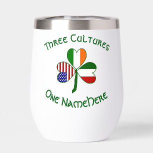 Italian Irish USA Flags Shamrock Personalised