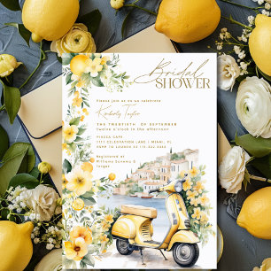 Italian Italy Positano Amalfi Vespa Bridal Shower Invitation