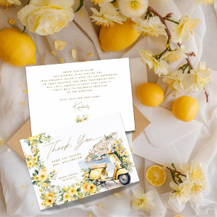 Italian Italy Positano Amalfi Vespa Bridal Shower Thank You Card