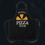 Italian kitchen custom name pizza house restaurant apron<br><div class="desc">Stylish hand drawn italian kitchen apron for personalised gifts. Italian pizza drawing with custom name for pizza house. Collection of whymsical drawings in kitchen art theme. Inspired by Italian vintage cooking, Italian food recipes and vegan healthy veggies. Examples of coffee pots, sardines, kitchen supplies, herbs, whisks, italian quotes, french quotes,...</div>