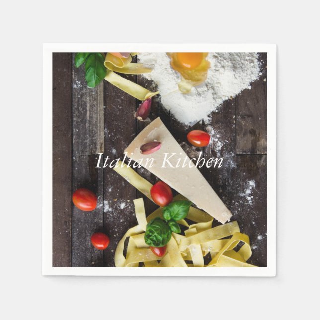 Italian Kitchen Food Personalise Text Napkin (Front)