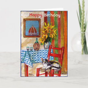 ITALIAN KITCHEN IN FLORENCE / Happy Birthday Card