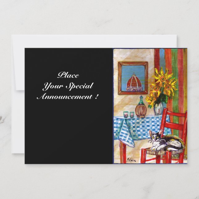 ITALIAN KITCHEN IN FLORENCE, Red Blue Announcement (Front)