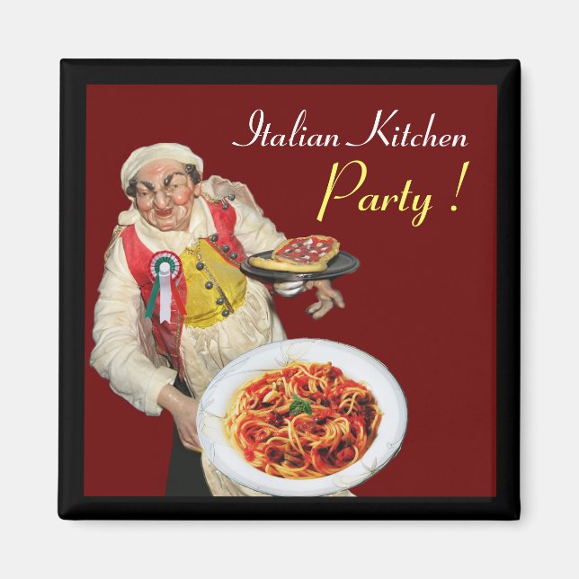 ITALIAN KITCHEN ,red Magnet (Front)