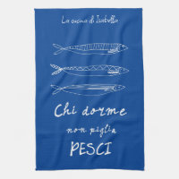 Italian kitchen sardines italy quote drawing blue