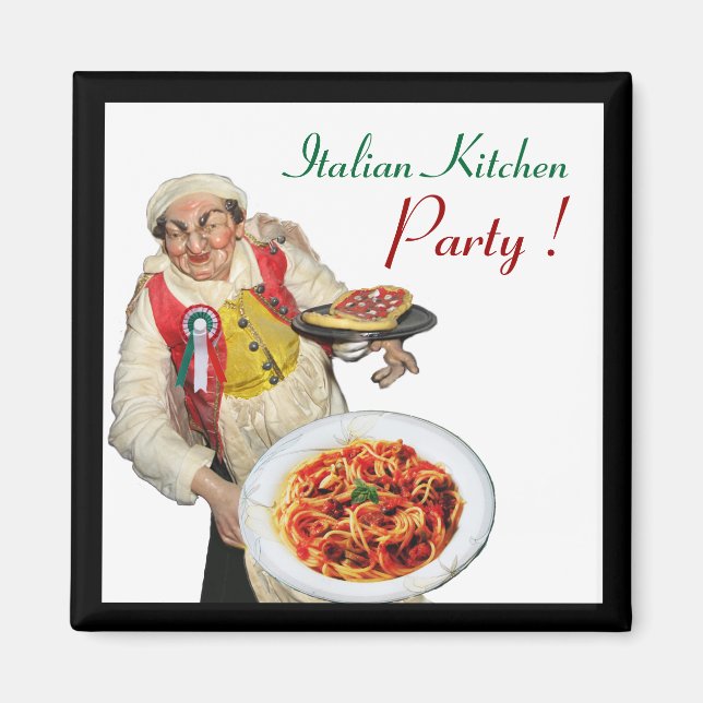 ITALIAN KITCHEN ,white Magnet (Front)