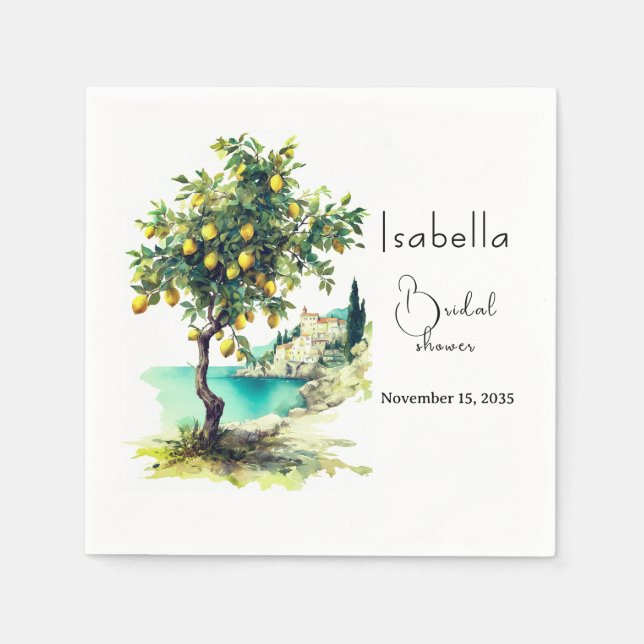 Italian La Dolce Vita Bridal Shower Napkin (Front)