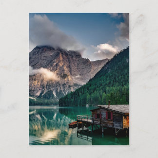 Italian Lake-Side Mountain Cabin Postcard