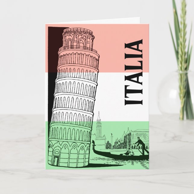 Italian Landmark Greeting Card - Personalised (Front)