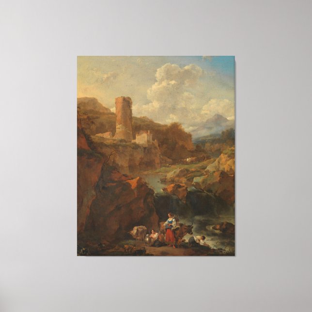 Italian Landscape, Nicolaes Pietersz. Berchem, 165 Canvas Print (Front)