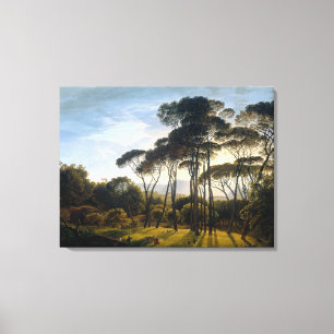 Italian Landscape with Stone Umbrella Pines Canvas Print