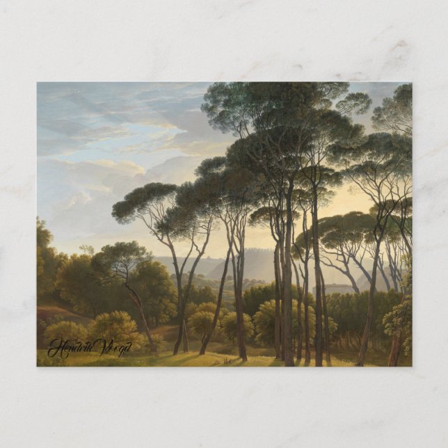 Italian Landscape with Umbrella Pines Postcard (Front)