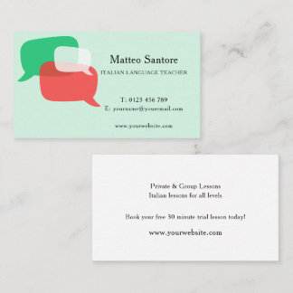 Italian Language Teacher Business Card