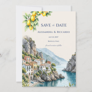 Italian Lemon Amalfi Coast Save the Date Invitation