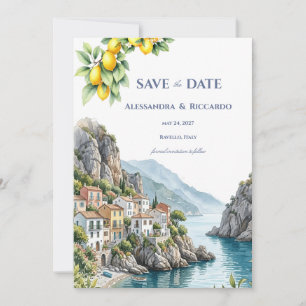 Italian Lemon Amalfi Coast Save the Date Invitation
