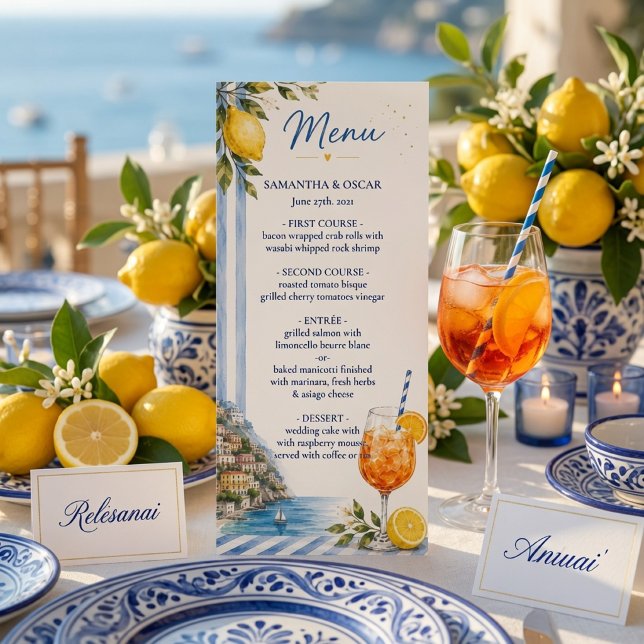 Italian Lemon Amalfi Coast Wedding Menu  (Creator Uploaded)