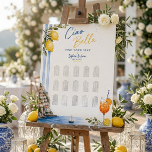 Italian Lemon Amalfi Coast Wedding Seating Chart 