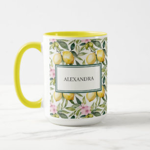 Italian Lemon Blossom Mediterranean Watercolor Mug