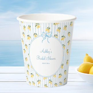 Italian Lemon Blue Bow Paper Cups