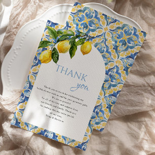Italian Lemon Bridal Favour Label Thank You Card