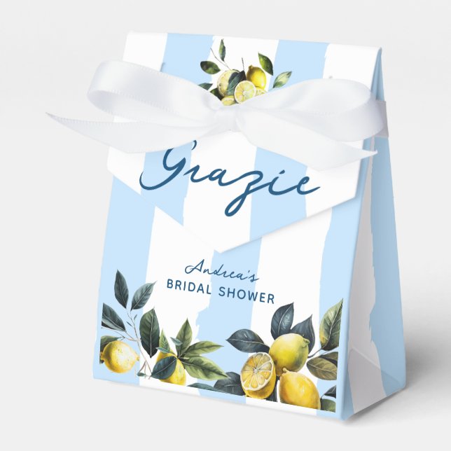 Italian Lemon Bridal Shower  Favour Box (Front Side)