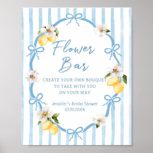 Italian Lemon Bridal Shower Flower Bar Poster