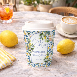 Italian lemon bridal shower paper cups