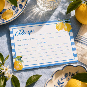 Italian Lemon Bridal Shower Recipe Cards