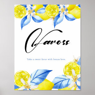 Italian Lemon Floral Bridal Shower favours Poster