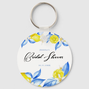 Italian Lemon Floral Bridal Shower invite Key Ring