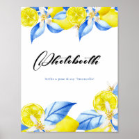 Italian Lemon Floral Bridal Shower photobooth