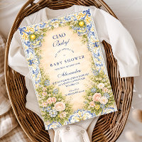 Italian Lemon Floral Frame Baby Shower