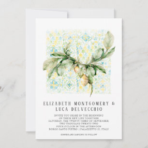 Italian Lemon Grove Boho Botanical Invitation