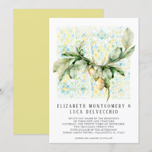 Italian Lemon Grove Boho Botanical Wedding Invitation