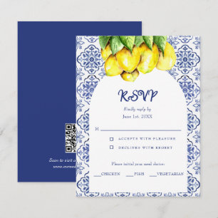 Italian Lemon La Dolce Vita Wedding Mediterranean RSVP Card