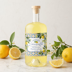 Italian Lemon Limoncello Liquor Bottle Label