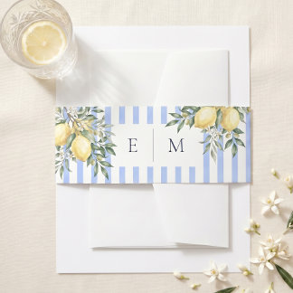 Italian Lemon Wedding Invitation Belly Band