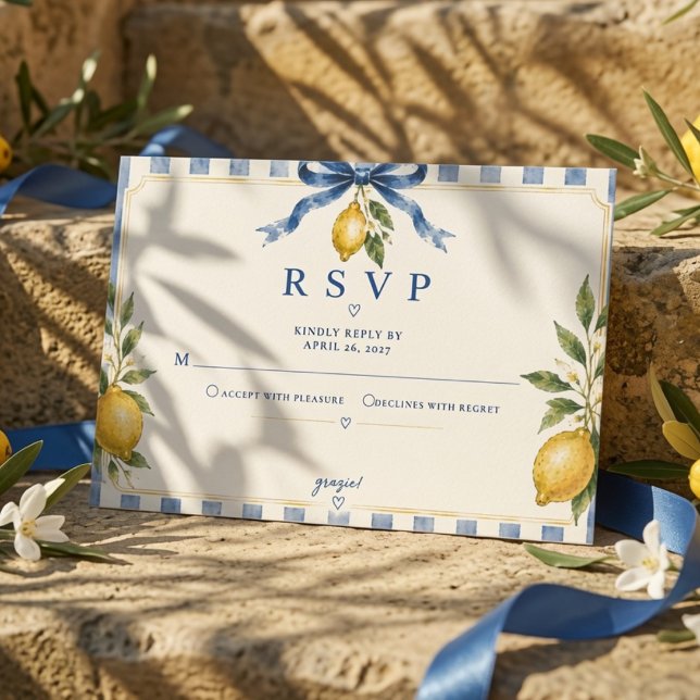 Italian Lemon Wedding  RSVP Card (Creator Uploaded)