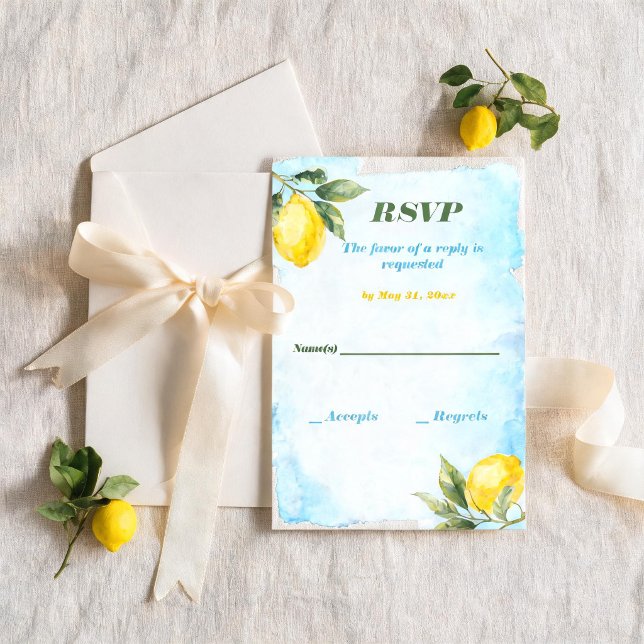 Italian Lemon Wedding RSVP Card (Creator Uploaded)