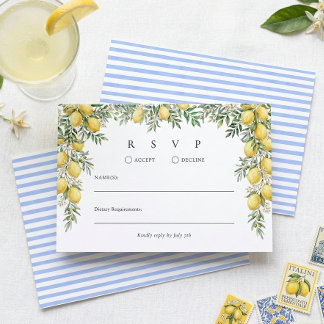 Italian Lemon Wedding RSVP Response Card