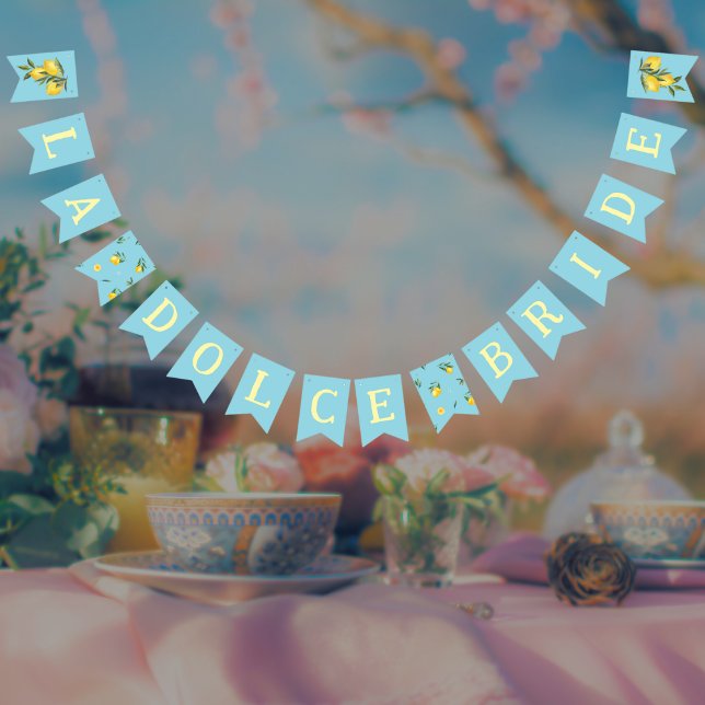 Italian Lemons Blue La Dolce Bride Bridal Shower Bunting (Creator Uploaded)