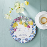 Italian lemons bougainvillea citrus bridal shower<br><div class="desc">That's amore Italian lemons bougainvillea Mediterranean citrus spring summer bridal shower personalised monogram printed paper plates,  personalised table decor</div>