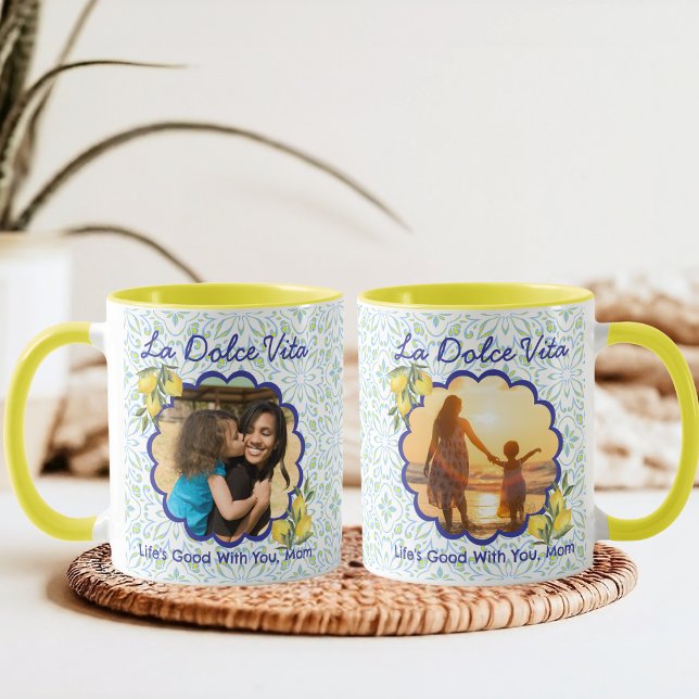 Italian Lemons La Dolce Vita 2 Photo Mother's Day Mug (Creator Uploaded)