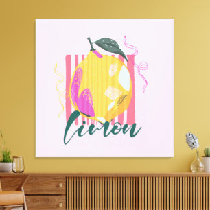 Italian Limon Lemon Pink Canvas Print