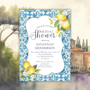 Italian Limoncello Amalfi Summer Bridal Shower Invitation