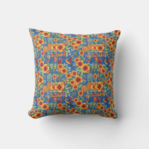 Italian Maiolica Flora and Fauna Cushion